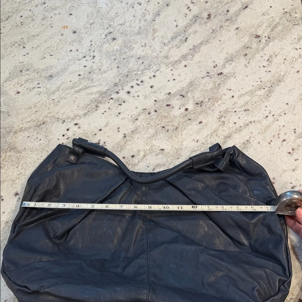 R+J Black Hobo Vegan Leather Women's Bag